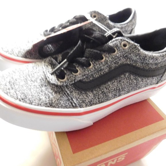 VANS WARD TEXTILE KIDS' SHOES Size 13 Black/White NEW - Picture 2 of 6